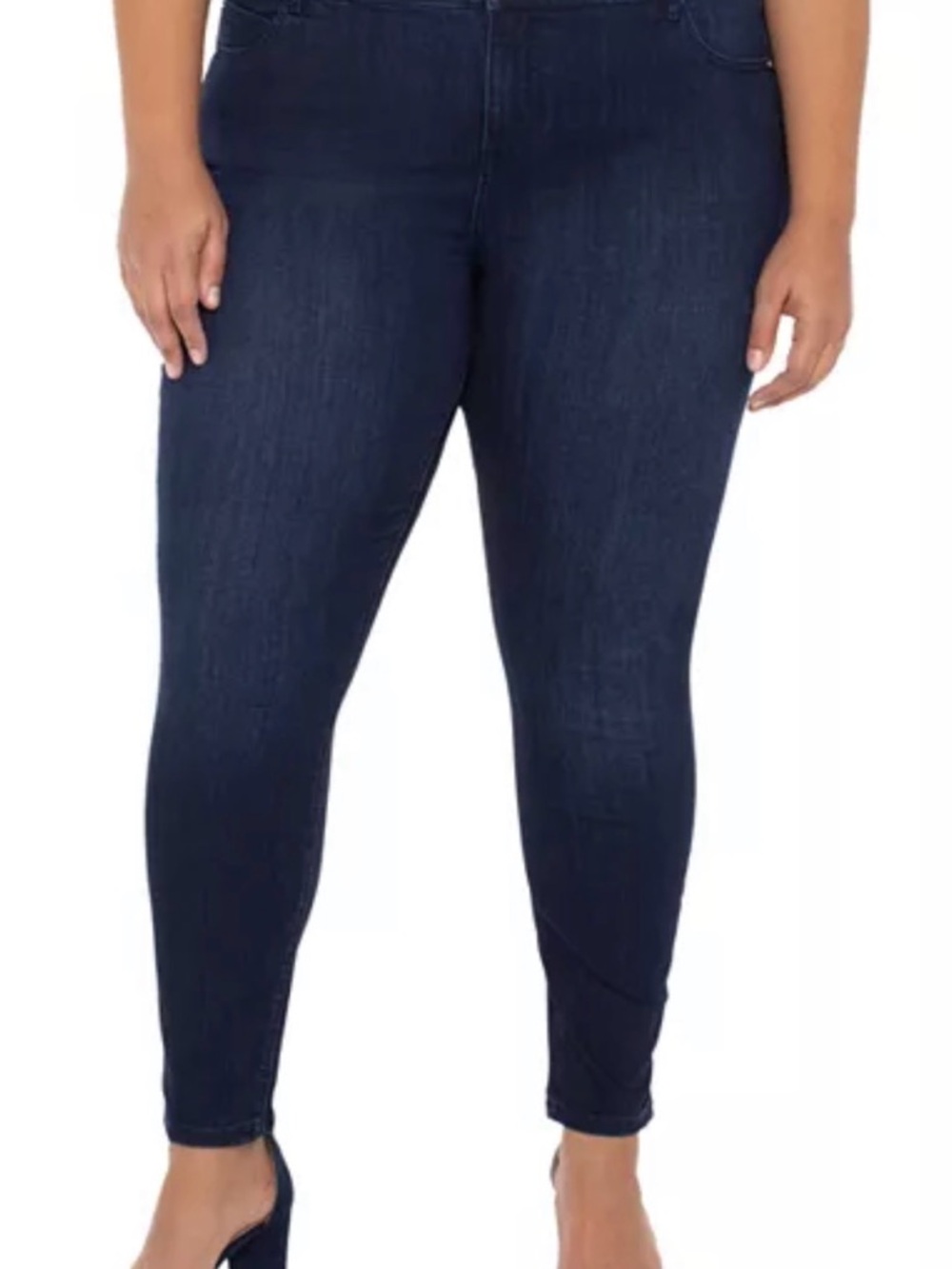 Liverpool Dark Blue Denim Jeans with Tan Stitching